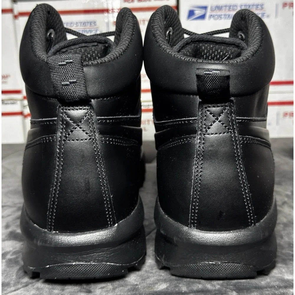 Size 11.5 - Nike Manoa Leather Boots Triple Black 454350 003